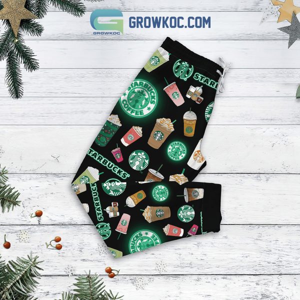 Starbucks Kind Of Girl Christmas Happy Holiday Fleece Pajamas Set