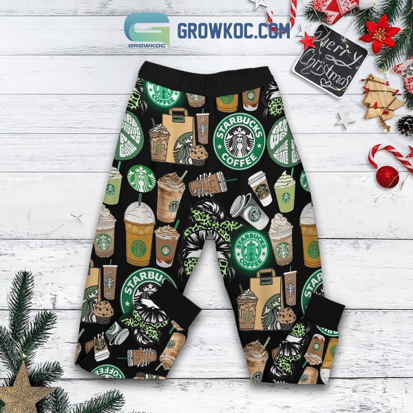 Starbucks Peace Love Christmas Fleece Pajamas Set
