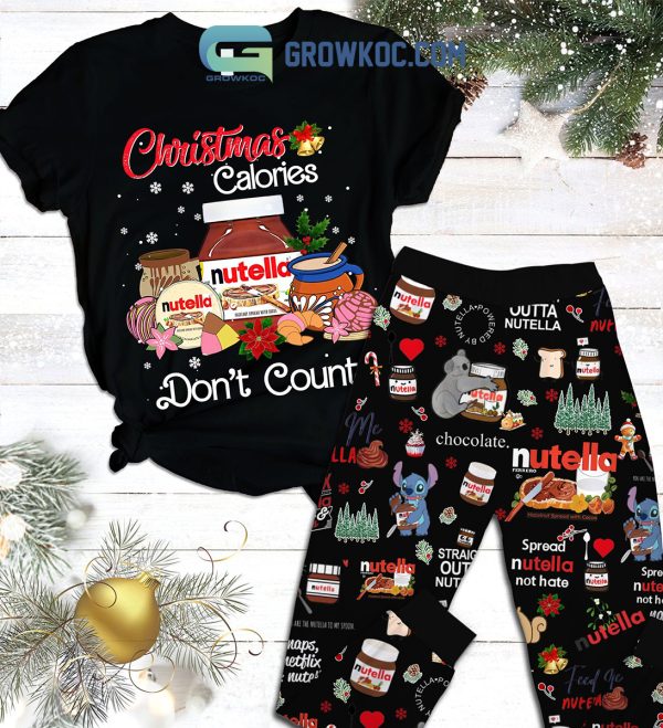 Stitch Spread Nutella Not Hate Christmas Calorie Fleece Pajamas Set