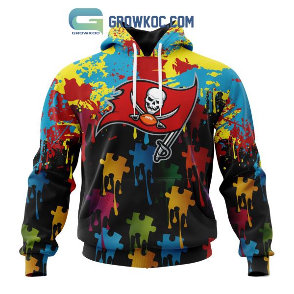 Tampa Bay Buccaneers Personalized Autism Awareness Puzzle Painting Hoodie Shirts