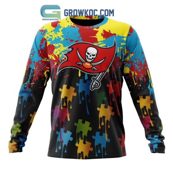 Tampa Bay Buccaneers Personalized Autism Awareness Puzzle Painting Hoodie Shirts