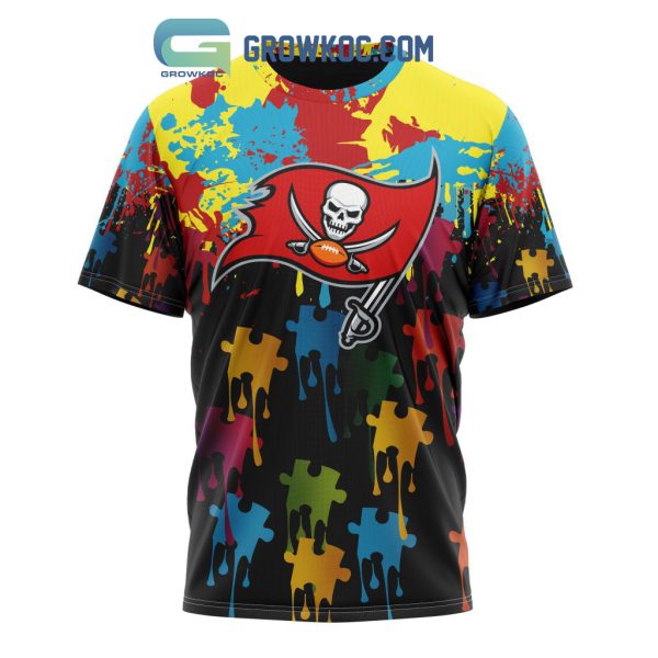 Tampa Bay Buccaneers Personalized Autism Awareness Puzzle Painting Hoodie Shirts