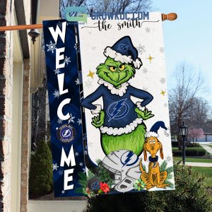 Tampa Bay Lightning Grinch Christmas Personalized House Garden Flag Canvas