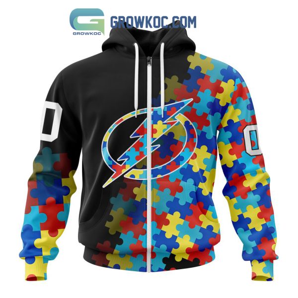 Tampa Bay Lightning Puzzle Design Autism Awareness Personalized Hoodie Shirts