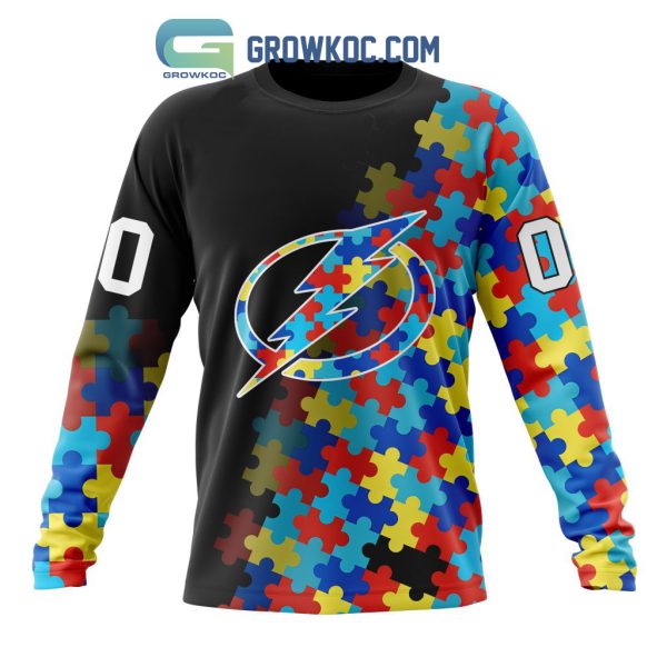 Tampa Bay Lightning Puzzle Design Autism Awareness Personalized Hoodie Shirts