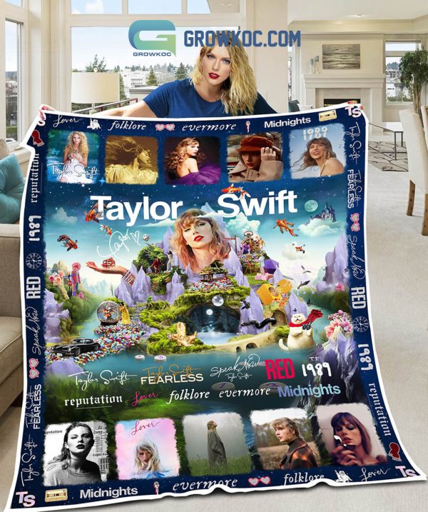 Taylor Swift 10 Albums Collection Fleece Blanket Quilt