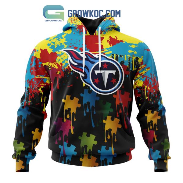 Tennessee Titans Personalized Autism Awareness Puzzle Painting Hoodie Shirts