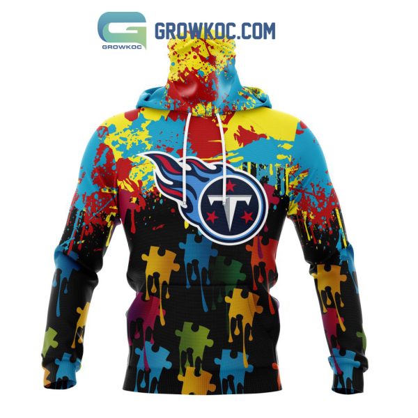 Tennessee Titans Personalized Autism Awareness Puzzle Painting Hoodie Shirts