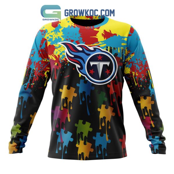 Tennessee Titans Personalized Autism Awareness Puzzle Painting Hoodie Shirts