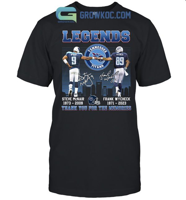 Tennessee Titans Steven McNair Frank Wycheck In Our Memories T-Shirt