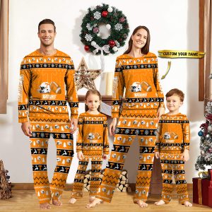 Tennessee Volunteers NCAA Team Christmas Personalized Long Sleeve Pajamas Set