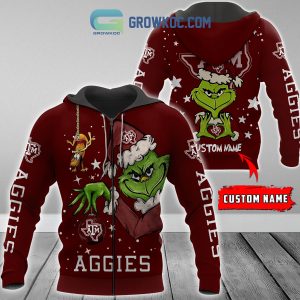 Texas A&M Aggies Grinch Christmas Personalized NCAA Hoodie Shirts