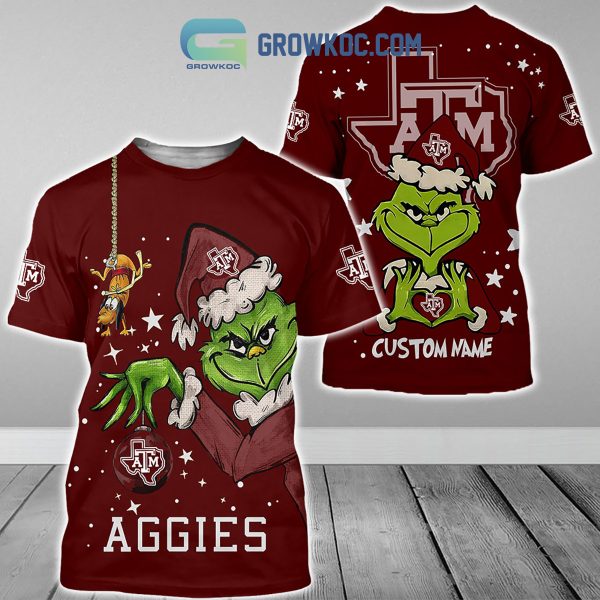 Texas A&M Aggies Grinch Christmas Personalized NCAA Hoodie Shirts