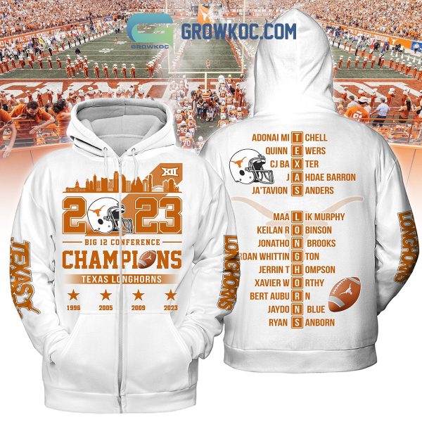 Texas Longhorns 2023 Big 12 City Horizon Hoodie Shirts White Version