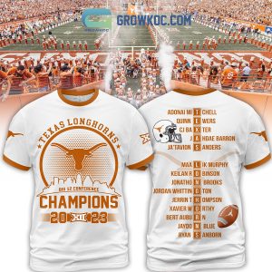 Texas Longhorns 2023 Big 12 Conference Champions Hoodie Shirts White Version