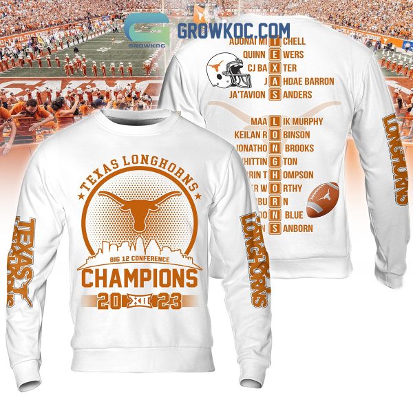 Texas Longhorns 2023 Big 12 Conference Champions Hoodie Shirts White Version