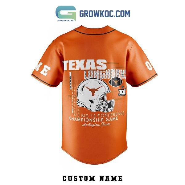 Texas Longhorns Big 12 Conference Championship Game Personalized Baseball Jersey