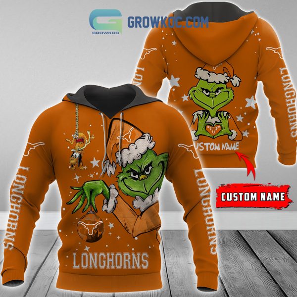 Texas Longhorns Grinch Christmas Personalized NCAA Hoodie Shirts