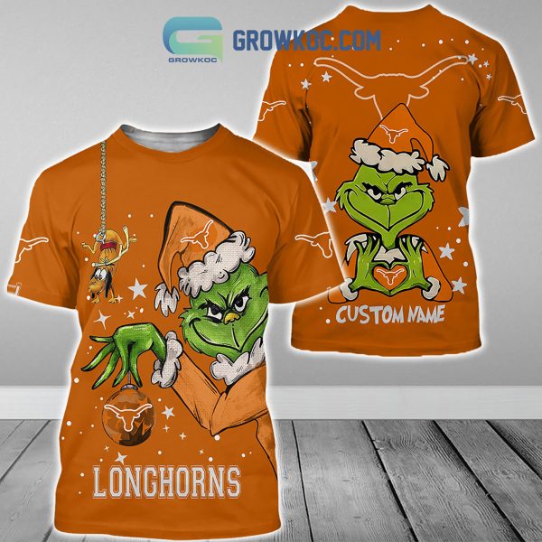 Texas Longhorns Grinch Christmas Personalized NCAA Hoodie Shirts