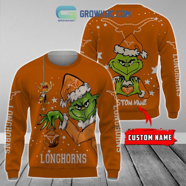 Texas Longhorns Grinch Christmas Personalized NCAA Hoodie Shirts