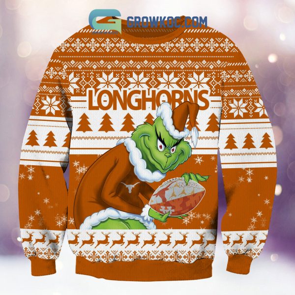 Texas Longhorns Grinch NCAA Christmas Ugly Sweater