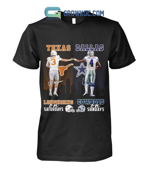 Texas Longhorns On Saturdays Dallas Cowboys On Sundays T-Shirt