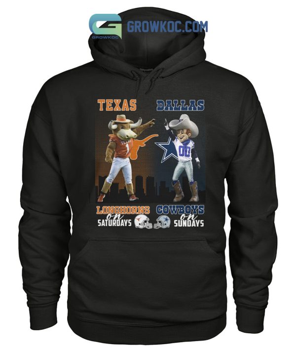 Texas Longhorns On Saturdays Dallas Cowboys On Sundays T-Shirt