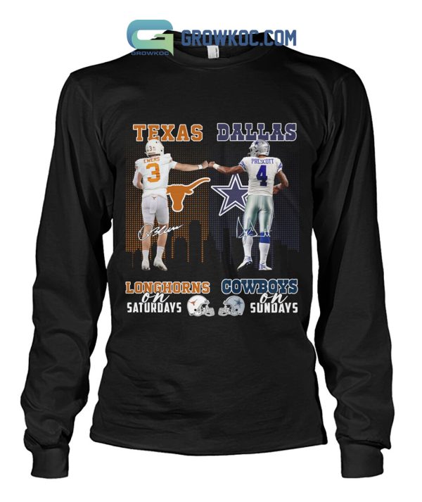 Texas Longhorns On Saturdays Dallas Cowboys On Sundays T-Shirt