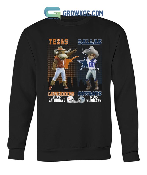 Texas Longhorns On Saturdays Dallas Cowboys On Sundays T-Shirt