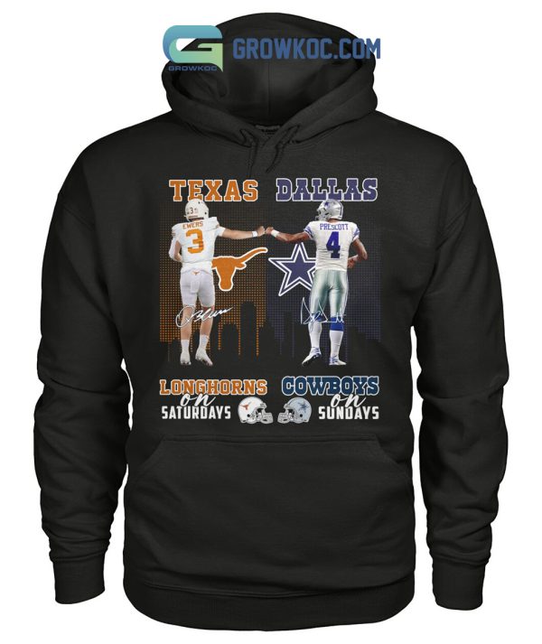 Texas Longhorns On Saturdays Dallas Cowboys On Sundays T-Shirt