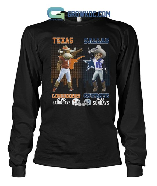 Texas Longhorns On Saturdays Dallas Cowboys On Sundays T-Shirt