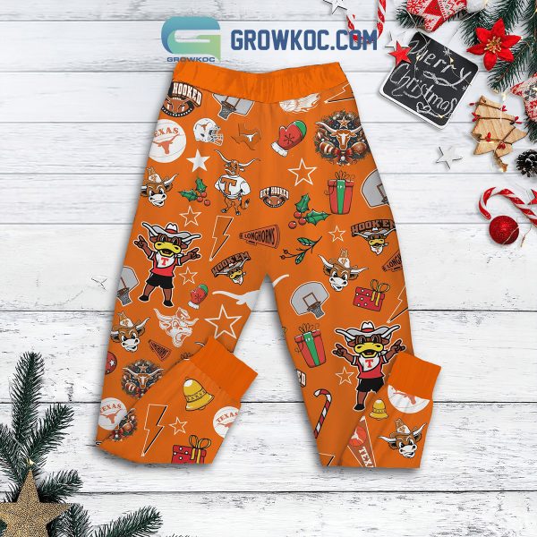 Texas Longhorns Smart Woman Love The Longhorns Christmas Fleece Pajamas Set