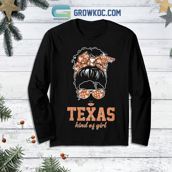 Texas Longhorns Texas Kind Of Girl Christmas Fleece Pajamas Set Long Sleeve