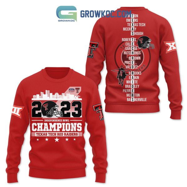 Texas Tech Red Raiders 2023 Independence Bowl Champions Red Design Hoodie Shirts
