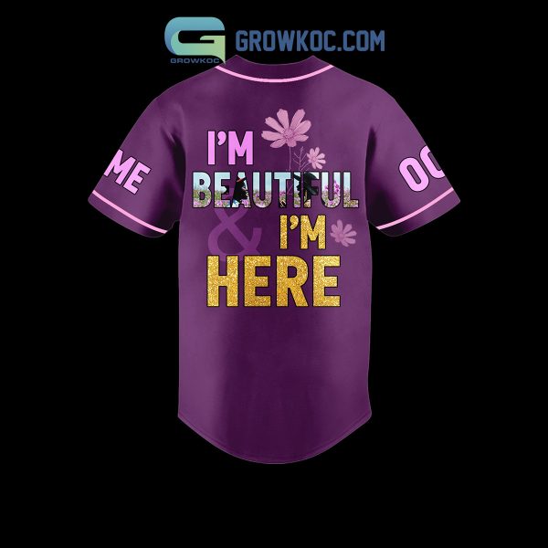 The Color Purple I Am Beautiful Personalized Baseball Jersey