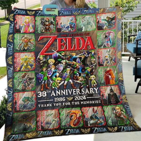 The Legend Of Zelda 38th Anniversary The Memories Fleece Blanket Quilt