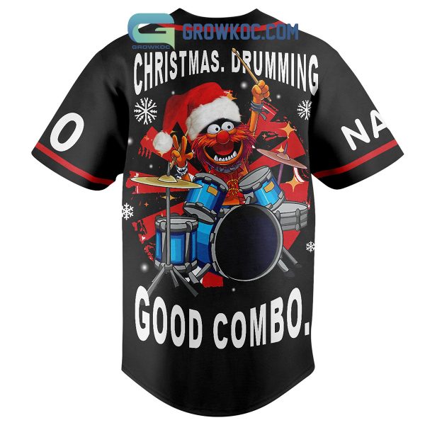 The Muppets Rock N Roll Christmas Drumming Personalized Baseball Jersey