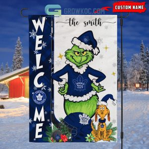 Toronto Maple Leafs Grinch Christmas Personalized House Garden Flag Canvas