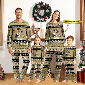 UCF Knights NCAA Team Christmas Personalized Long Sleeve Pajamas Set