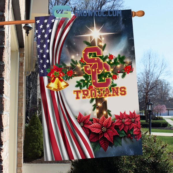 USC Trojans NCAA Jesus Christmas House Garden Flags