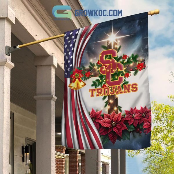 USC Trojans NCAA Jesus Christmas House Garden Flags