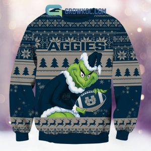 Utah State Aggies Grinch NCAA Christmas Ugly Sweater
