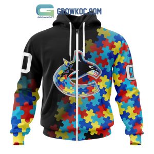 Vancouver Canucks Puzzle Design Autism Awareness Personalized Hoodie Shirts