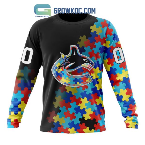 Vancouver Canucks Puzzle Design Autism Awareness Personalized Hoodie Shirts