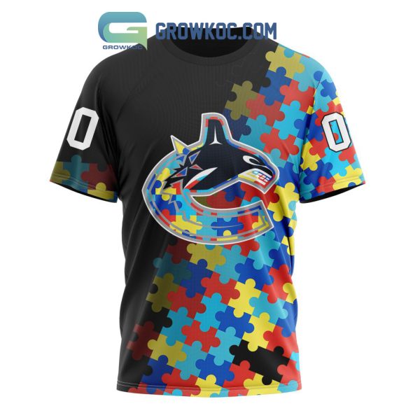 Vancouver Canucks Puzzle Design Autism Awareness Personalized Hoodie Shirts