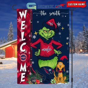 Washington Capitals Grinch Christmas Personalized House Garden Flag Canvas