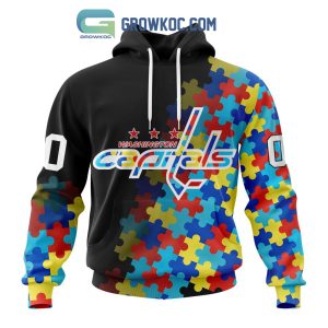Washington Capitals Puzzle Design Autism Awareness Personalized Hoodie Shirts