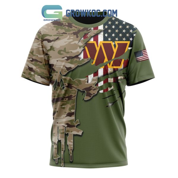 Washington Commanders Personalized Veterans Camo Hoodie Shirt