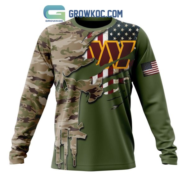 Washington Commanders Personalized Veterans Camo Hoodie Shirt