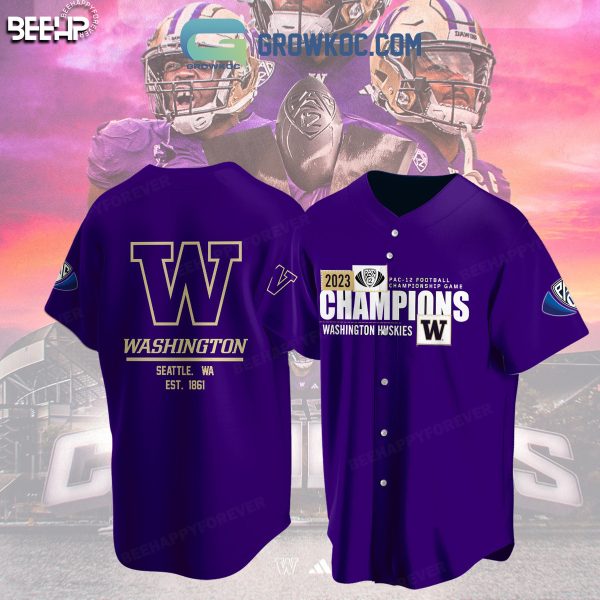 Washington Huskies 2023 Pac 12 Championship Game Baseball Jersey Purple Verison